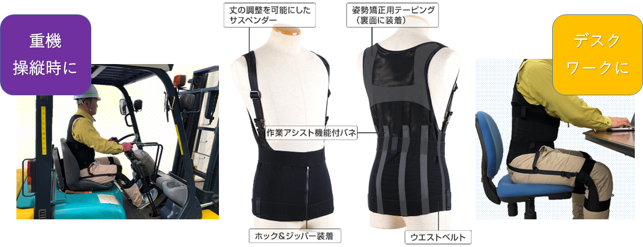 着用中は気持ちの良い姿勢をキープ