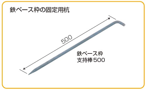 鉄ベース枠の固定用杭